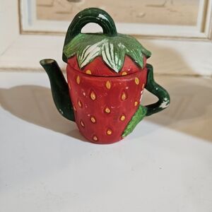 Strawberry Shaped Teapot- Miniature